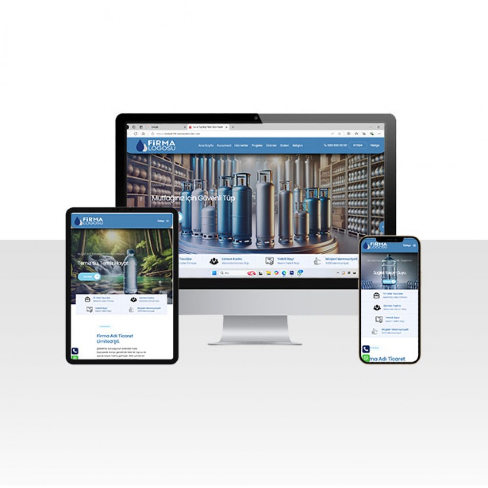 Hazır Tüp ve Su Bayisi Web Sitesi Paketi - Damla